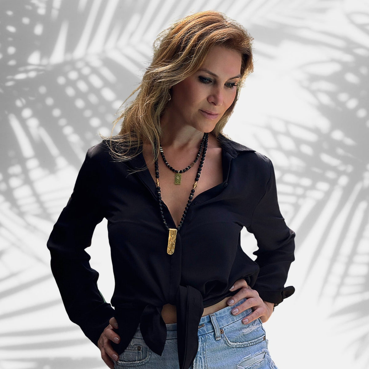 Handcrafted Necklace with Matte Black Onyx Beads