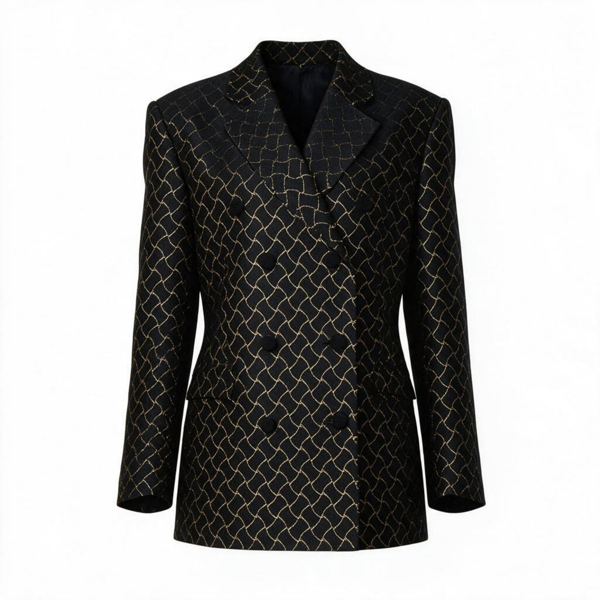 ZHYUN.K gold metallic jacquard jacket, evening women's tailoring, buy at DOORS NYC