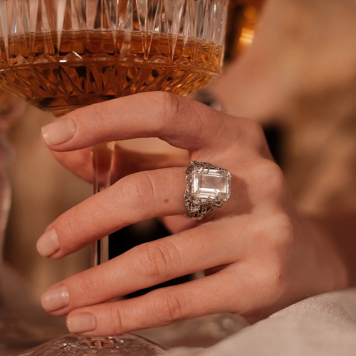 Greatness Gone Sparkle Ring | Clear Quartz