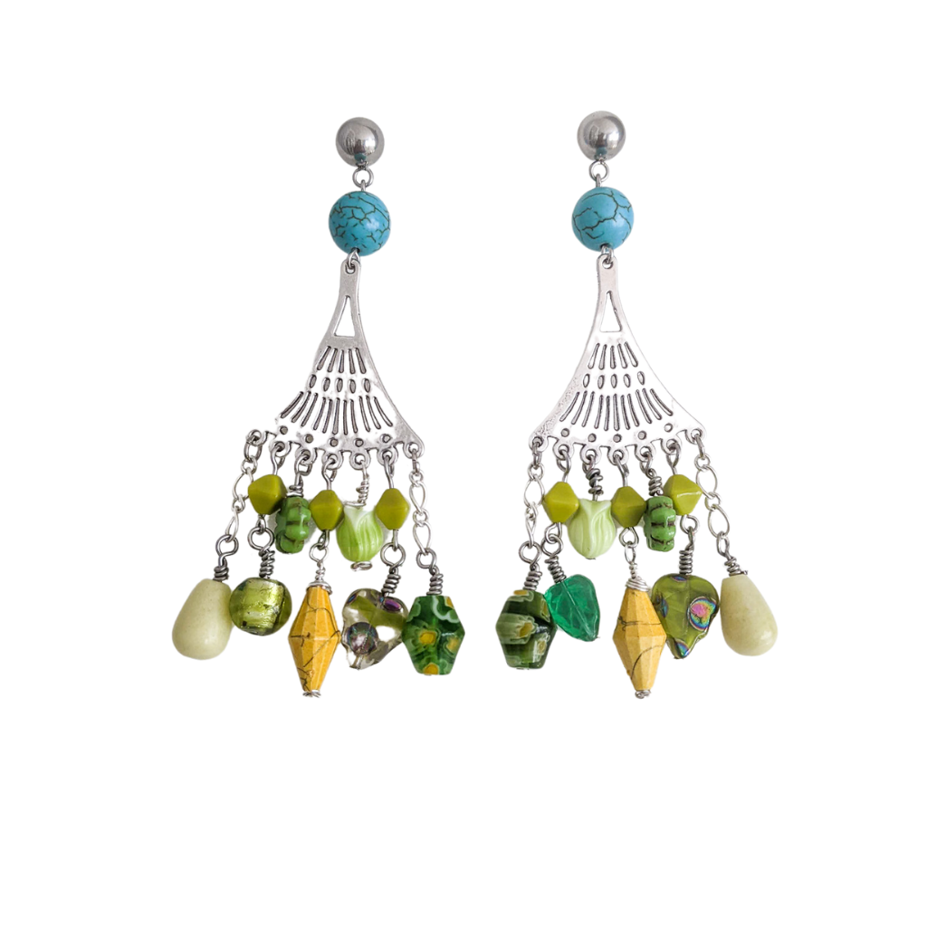 JACX CARTER DESIGNS Green Turquoise Francesca Earrings DOORS NYC