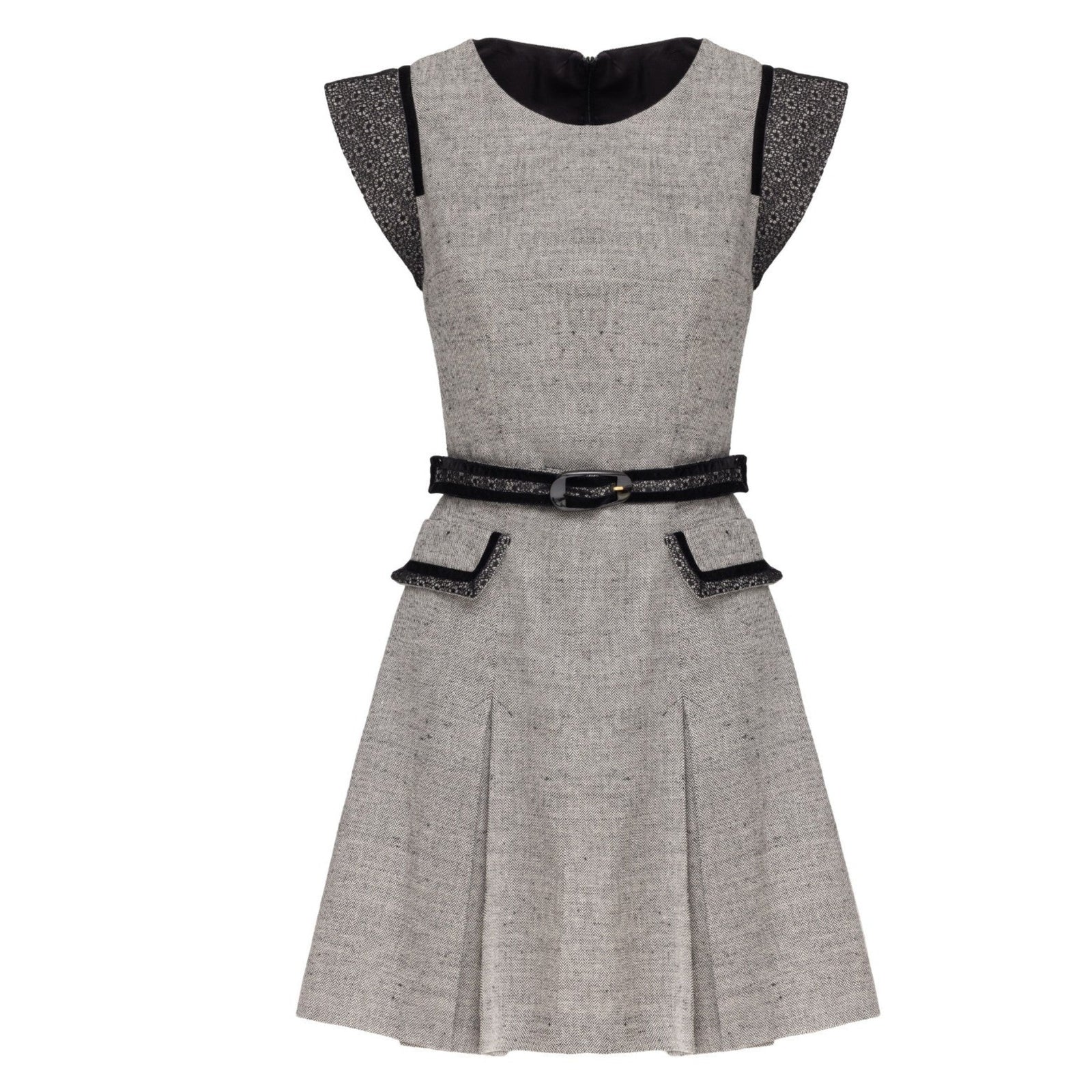 Grey Belted Mini Dress