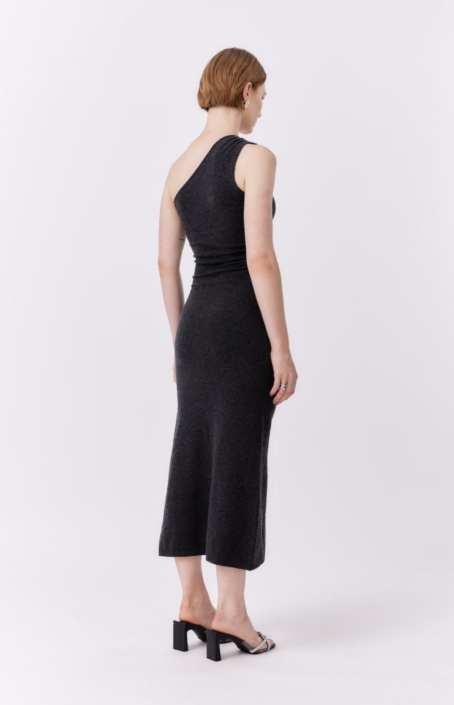 MNK ATELIER - Asymmetric Dress | Gray PR Sample at DOORS NYC PR showroom