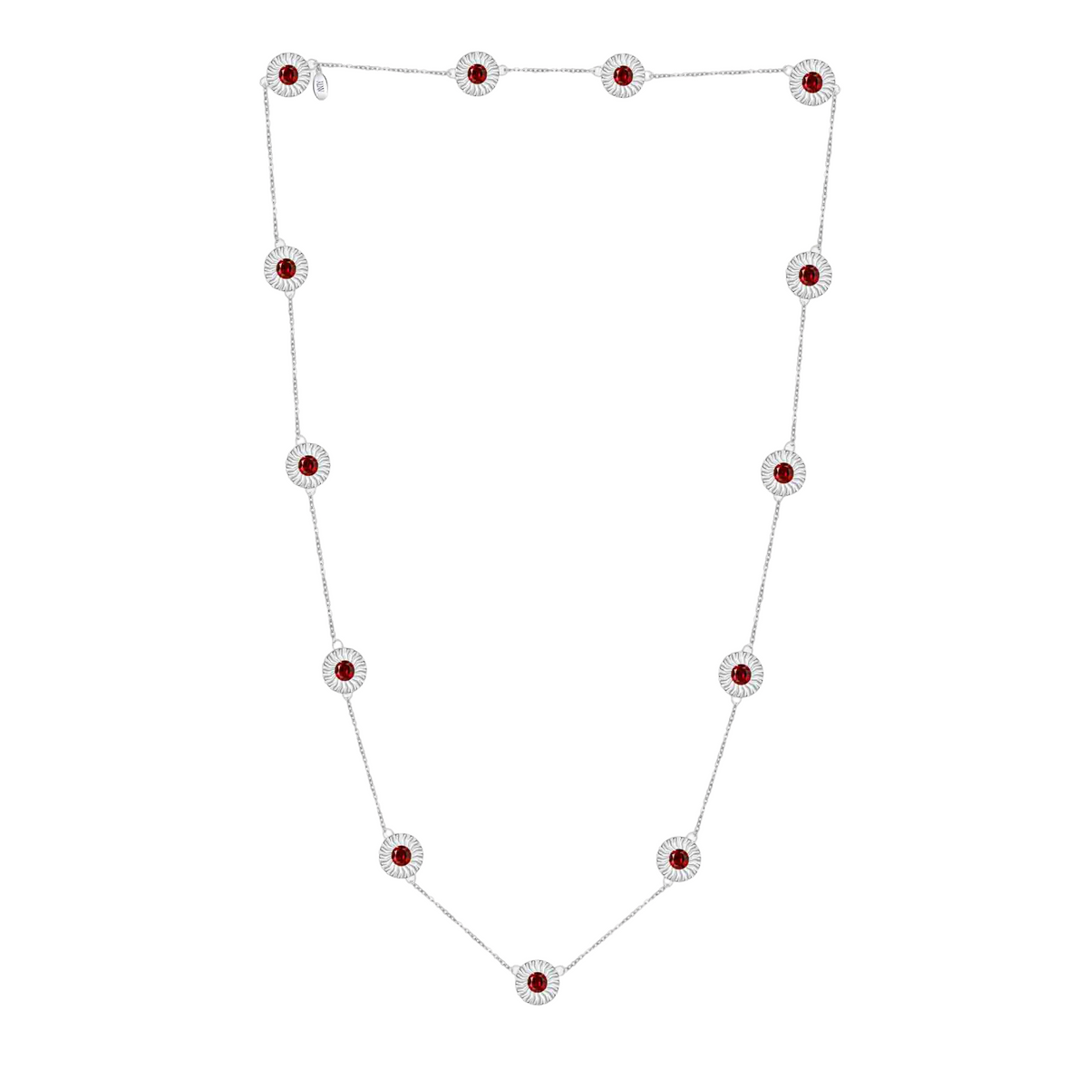 ANTY JEWELRY - Silver Aura Long Necklace with 13 Star Motifs, PR Sample at DOORS NYC PR showroom