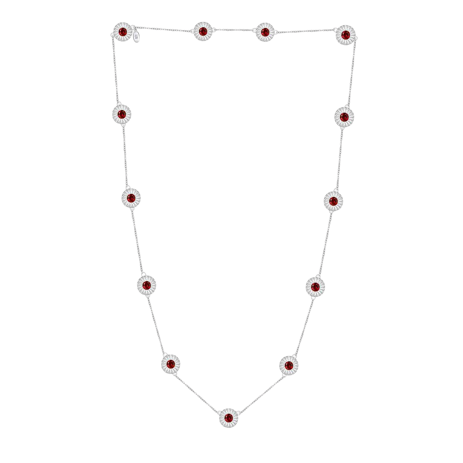 ANTY JEWELRY - Silver Aura Long Necklace with 13 Star Motifs, PR Sample at DOORS NYC PR showroom