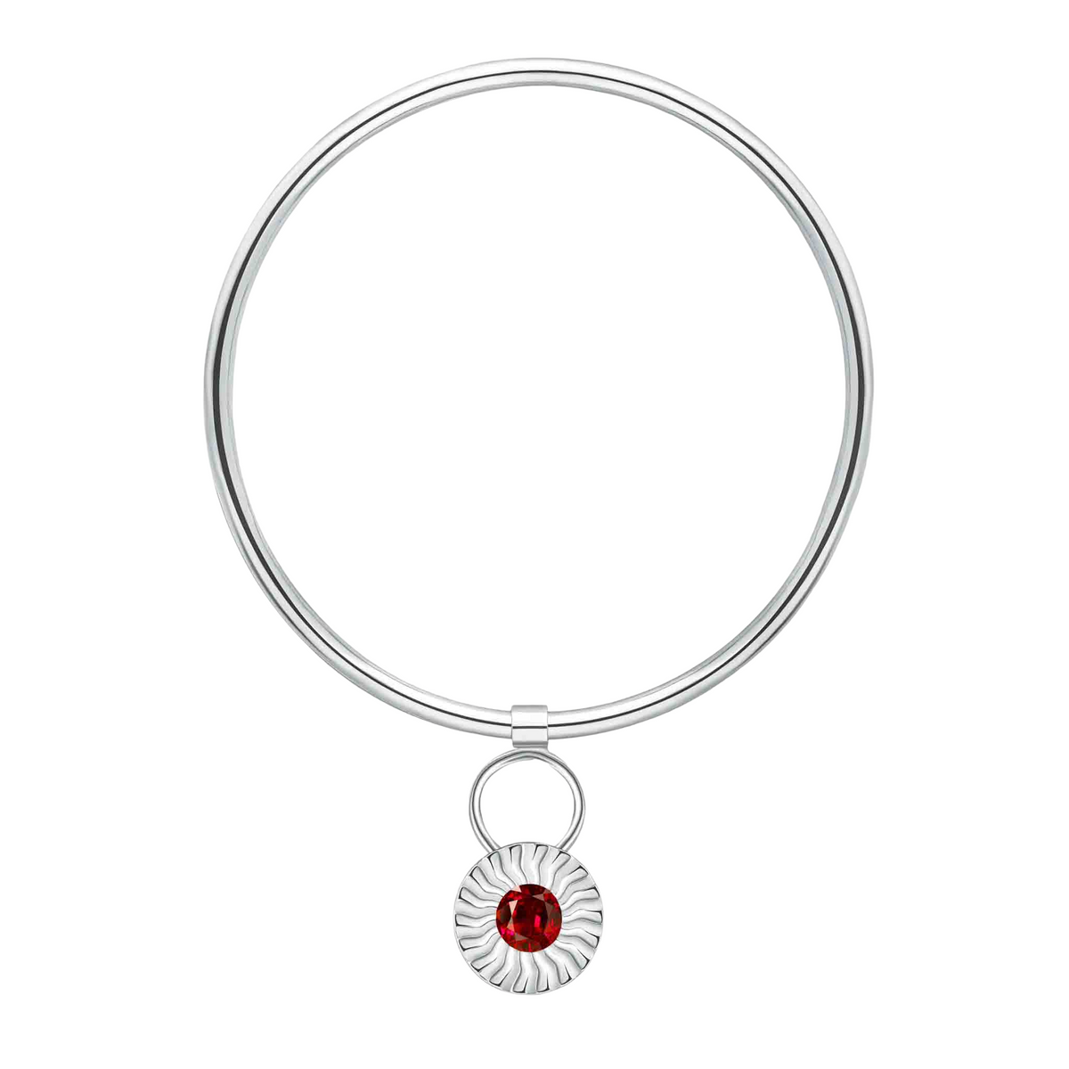 ANTY JEWELRY - Silver Aura Bangle with Diamond &amp; Rhodolite, PR Sample at DOORS NYC PR showroom