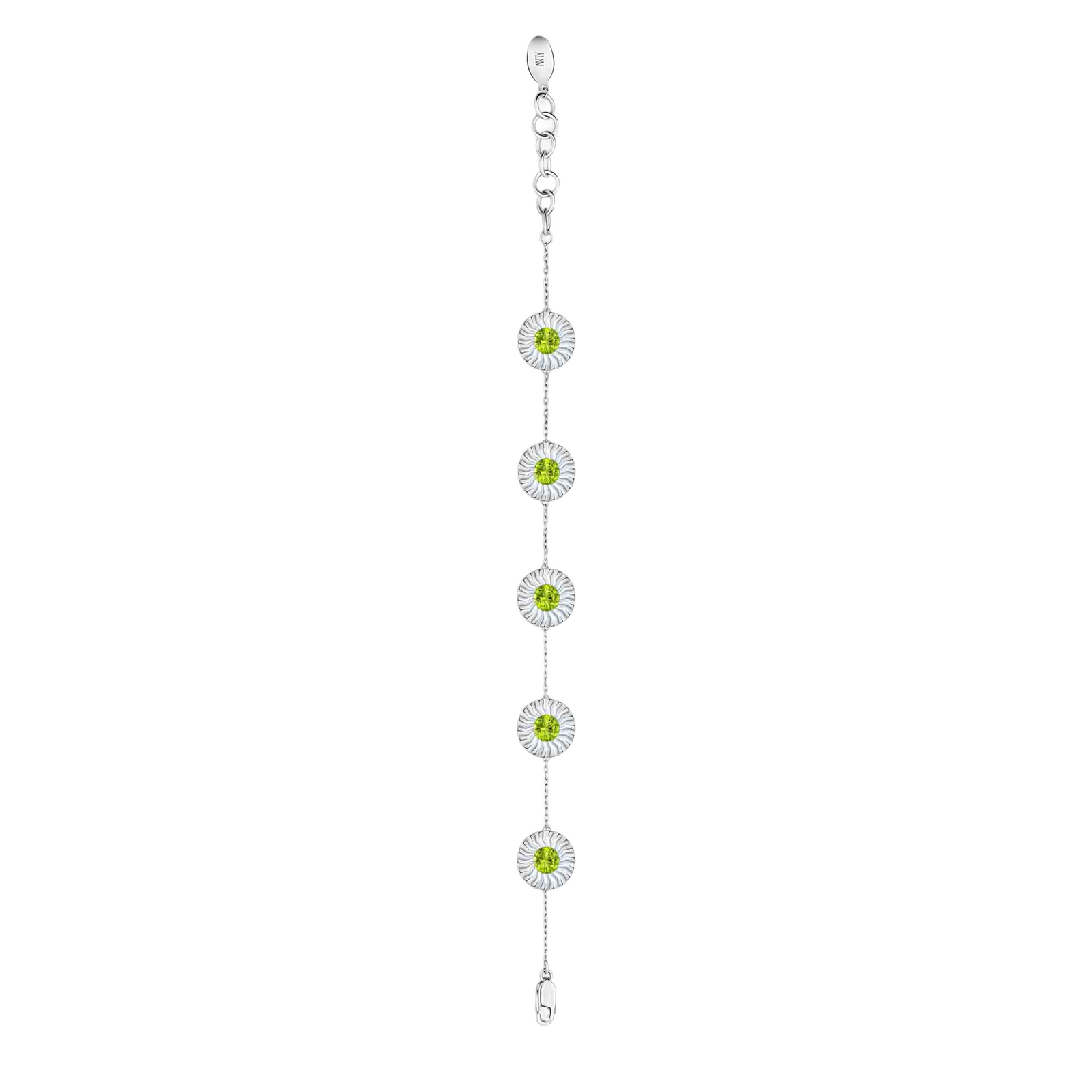 ANTY JEWELRY - Silver Aura Bracelet with Diamond & Green Peridot, PR Sample at DOORS NYC PR showroom