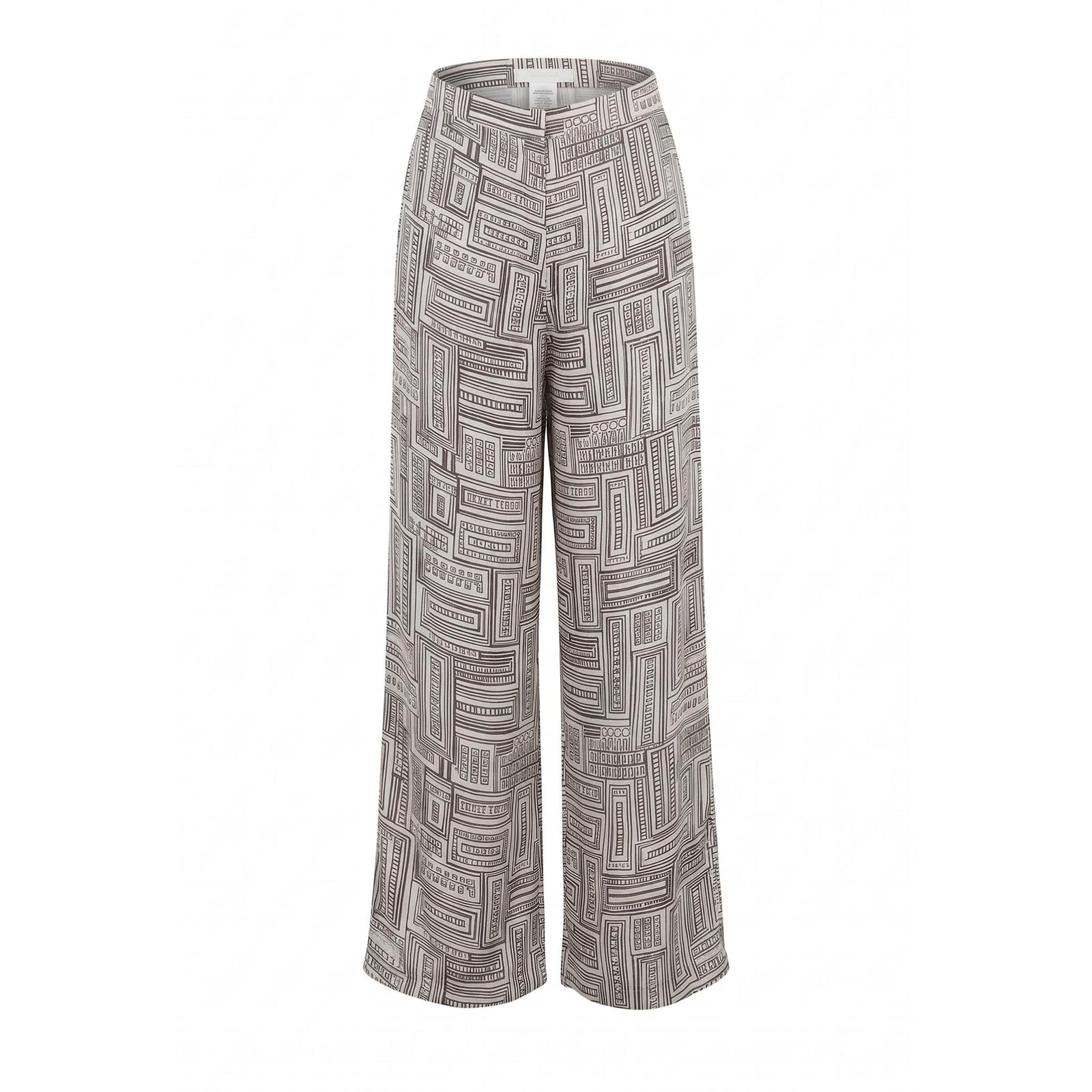 Black White Printed Trousers