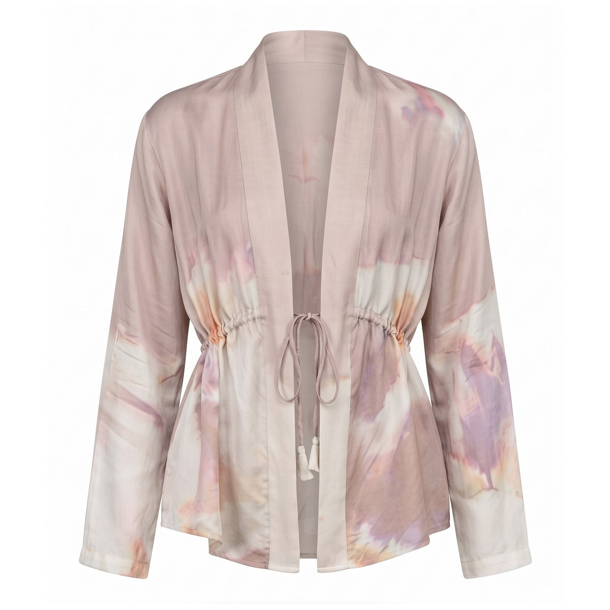 Dusty Rose Ruched Tie-Front Top