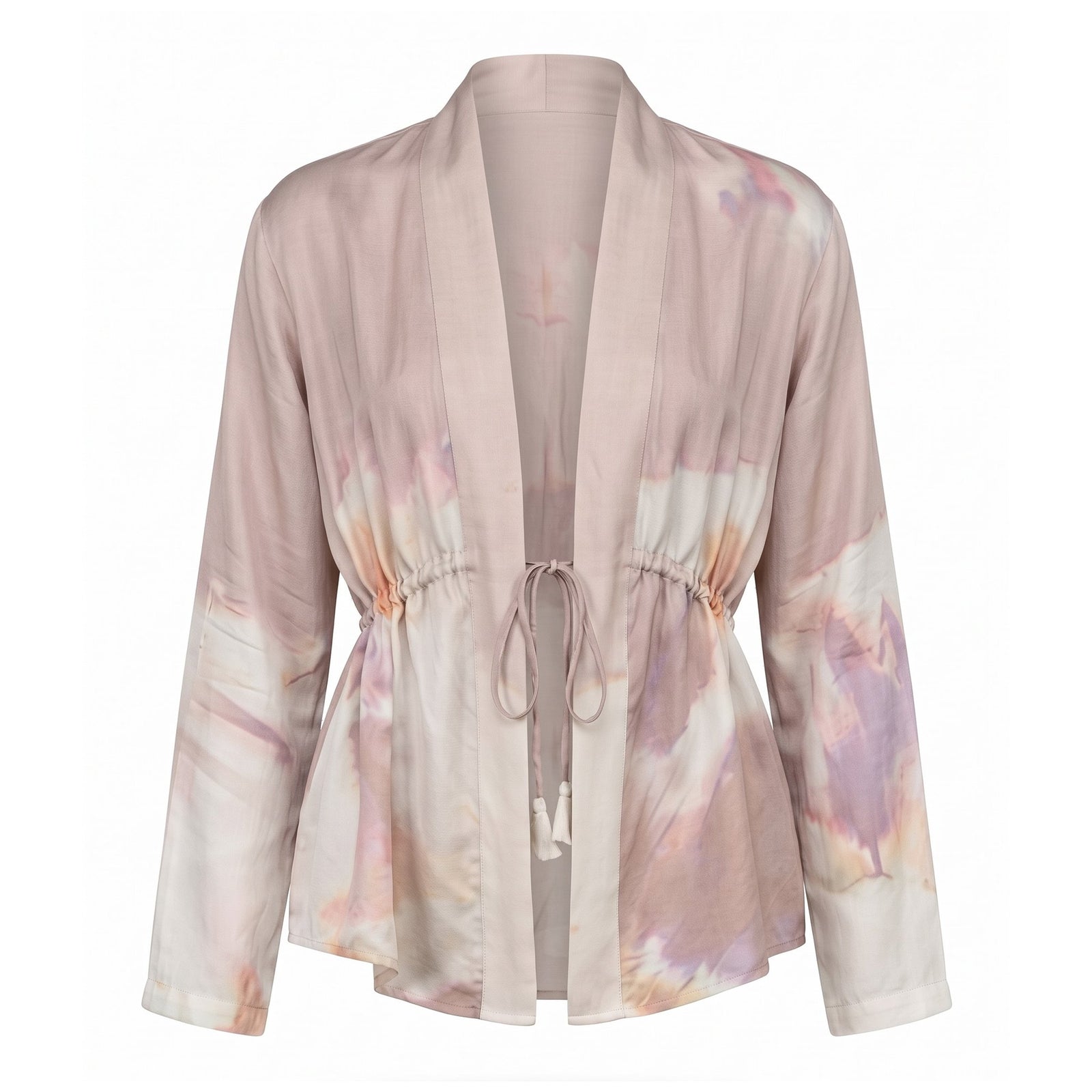 Dusty Rose Ruched Tie-Front Top