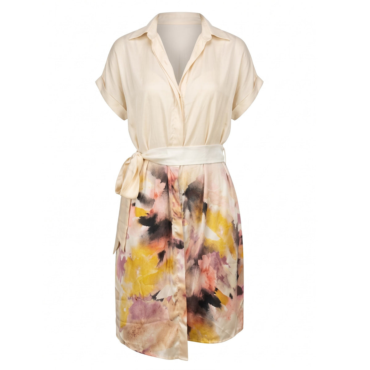 IEVA - Peach Multicolour Sequin Shirt Dress, buy at DOORS NYC