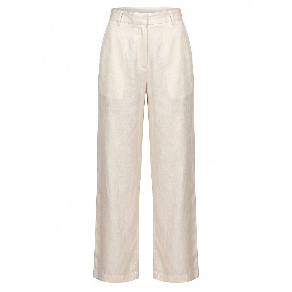 Ivory Sky Blue Straight-Leg Trousers