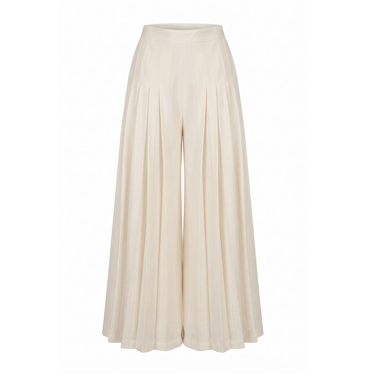 Ivory Indigo Wide Pleated Trousers