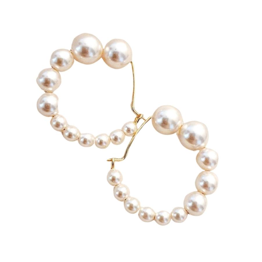 JEANNIERICHARD -Graduating Pearl Hoops, buy at DOORS NYC