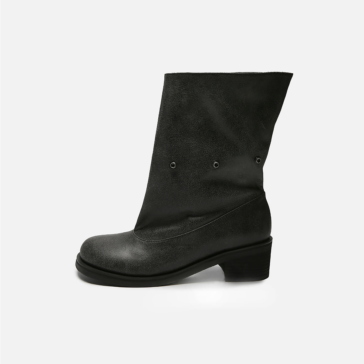 Grey Slouchy Convertible 
Leather Boots