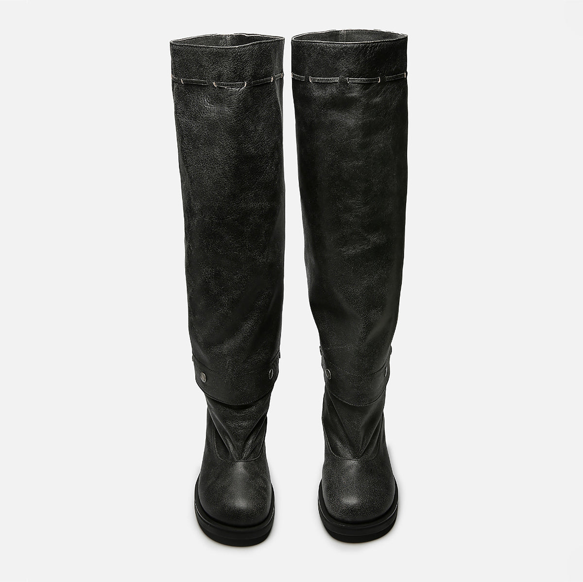 Grey Slouchy Convertible 
Leather Boots