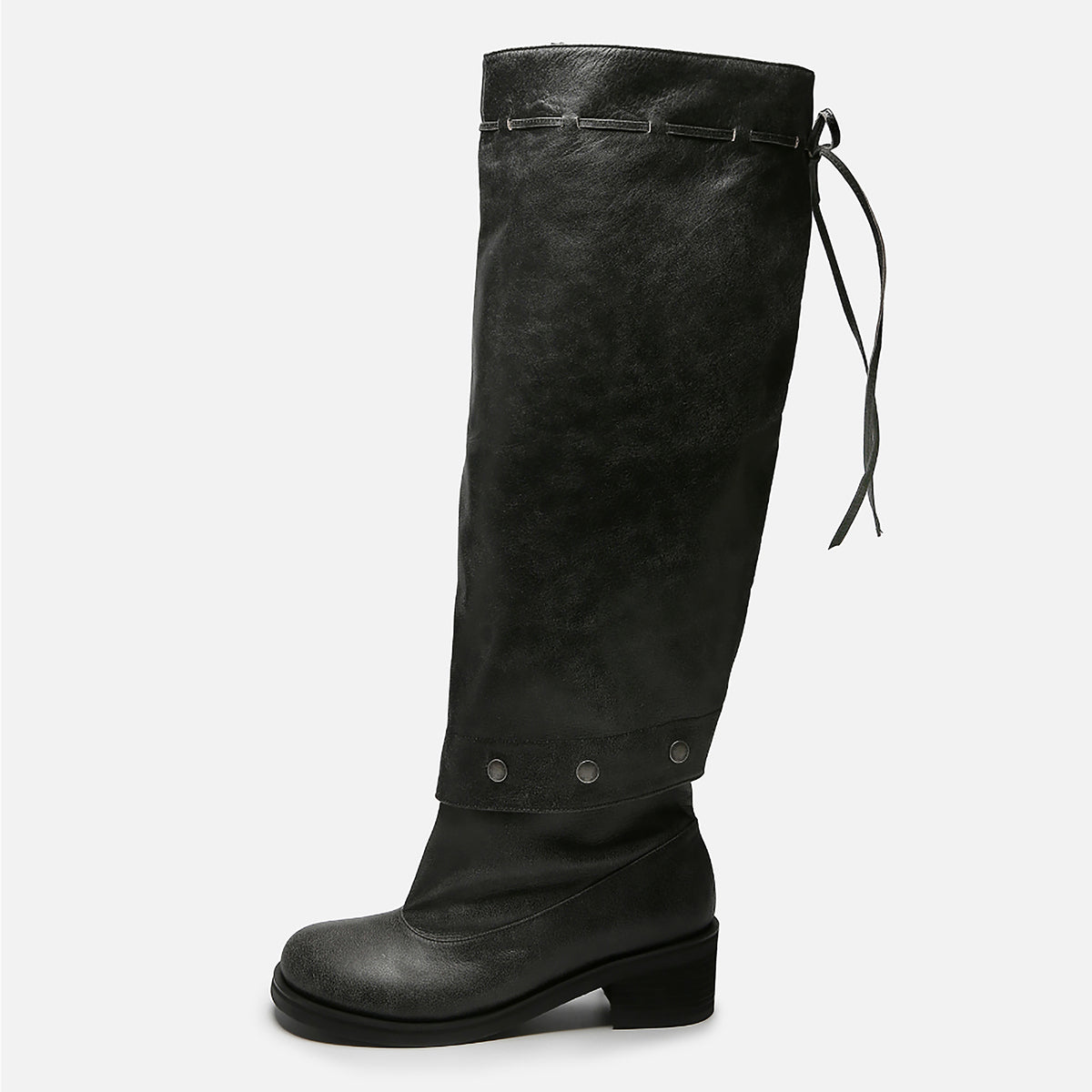 Grey Slouchy Convertible 
Leather Boots