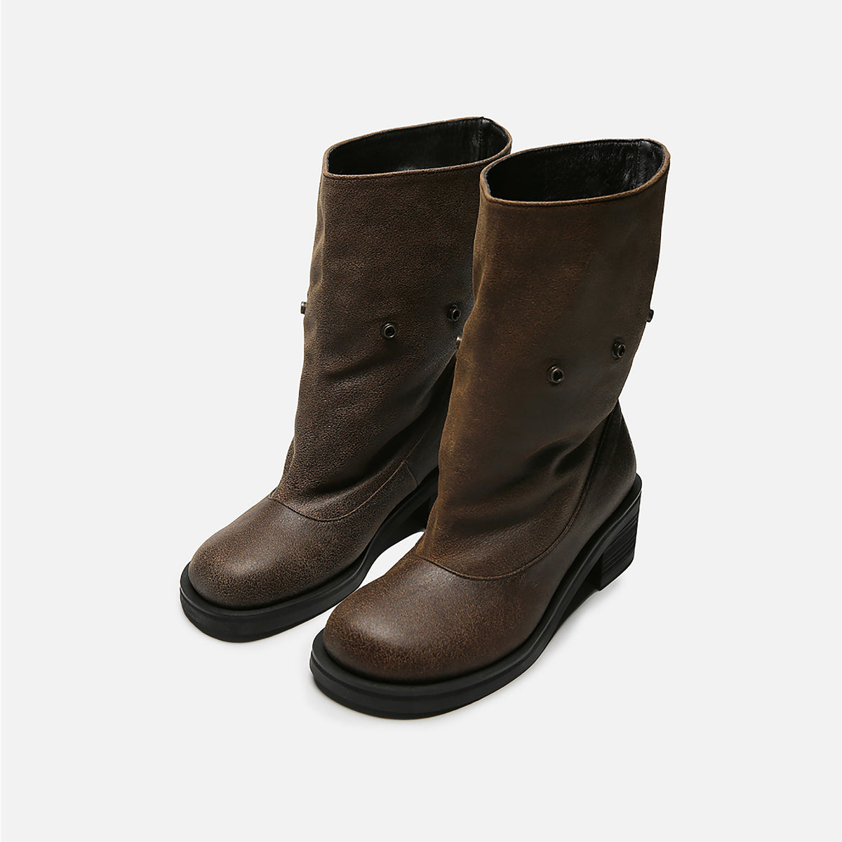 Brown Textured Convertible Multi-
Wear Boots