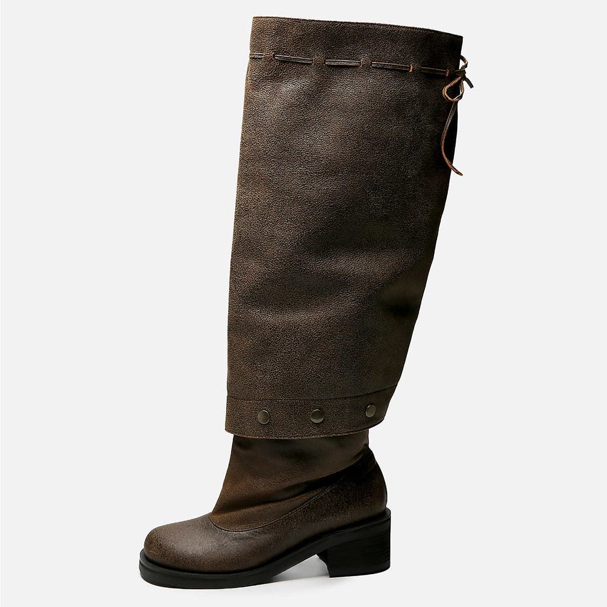 Brown Textured Convertible Multi-
Wear Boots