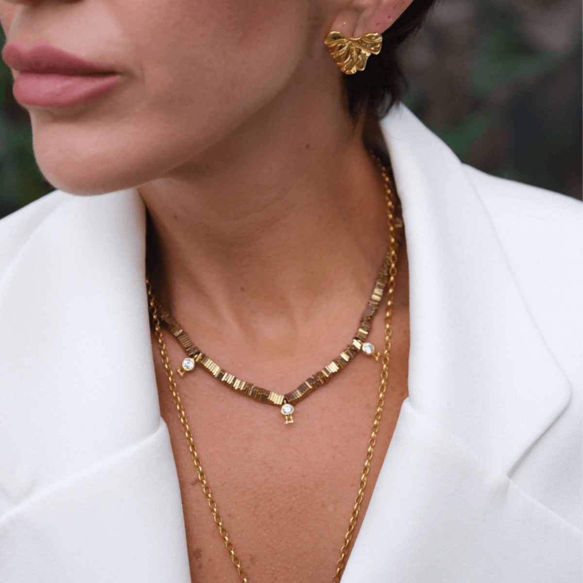 LINYA JEWELRY - Hematite Stone Necklace, buy at DOORS NYC