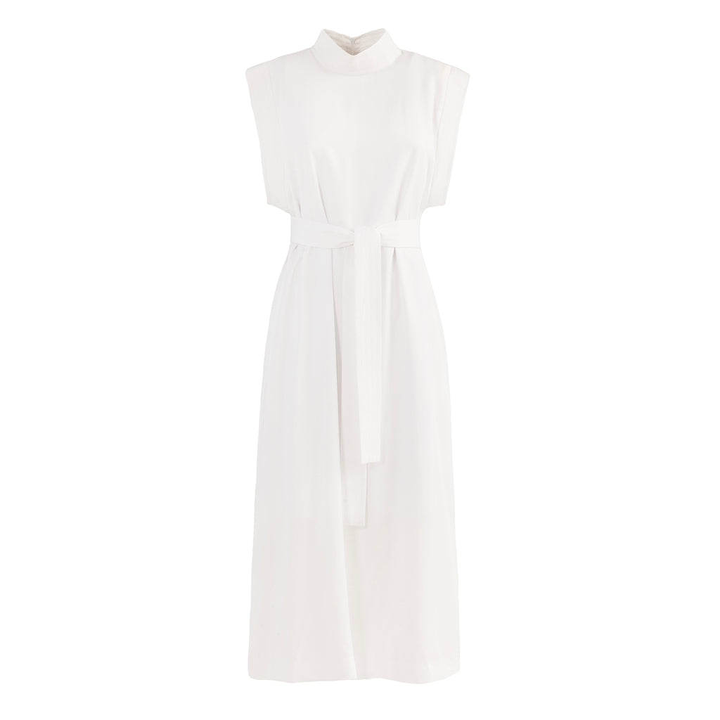 JULIA ALLERT -Straight Dress With Belt | White, buy at doors.nyc