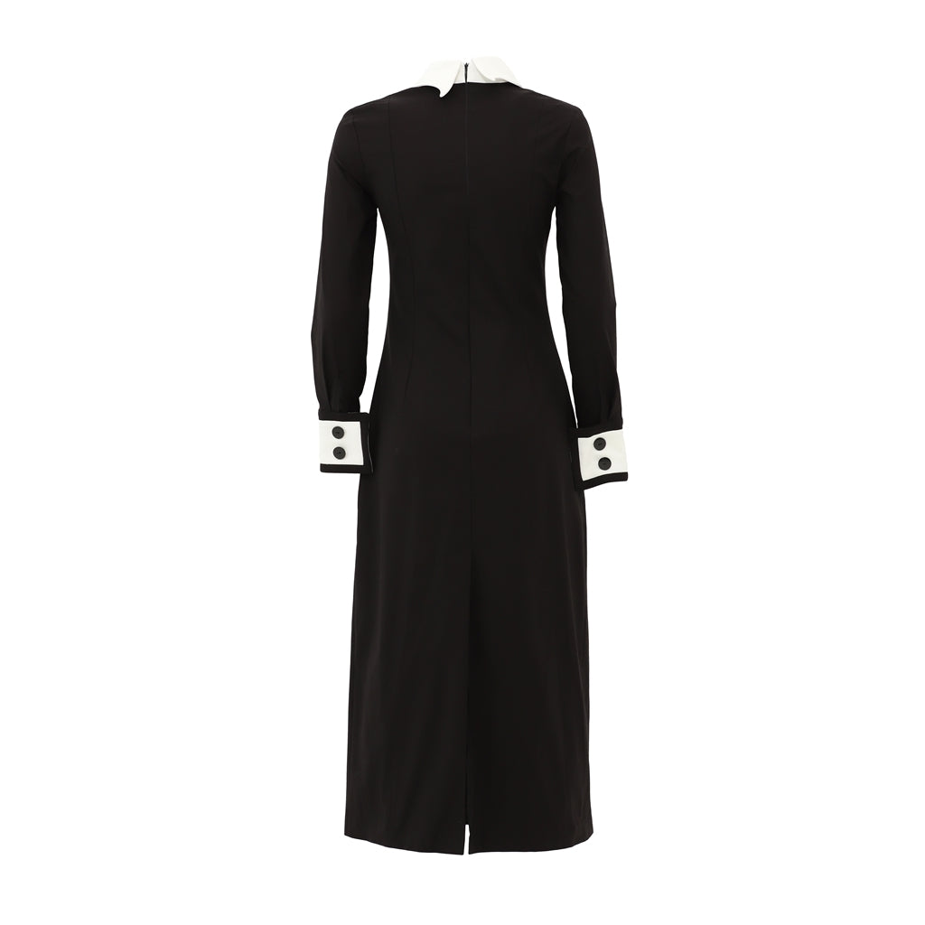 Peplum Belted Dress | Black