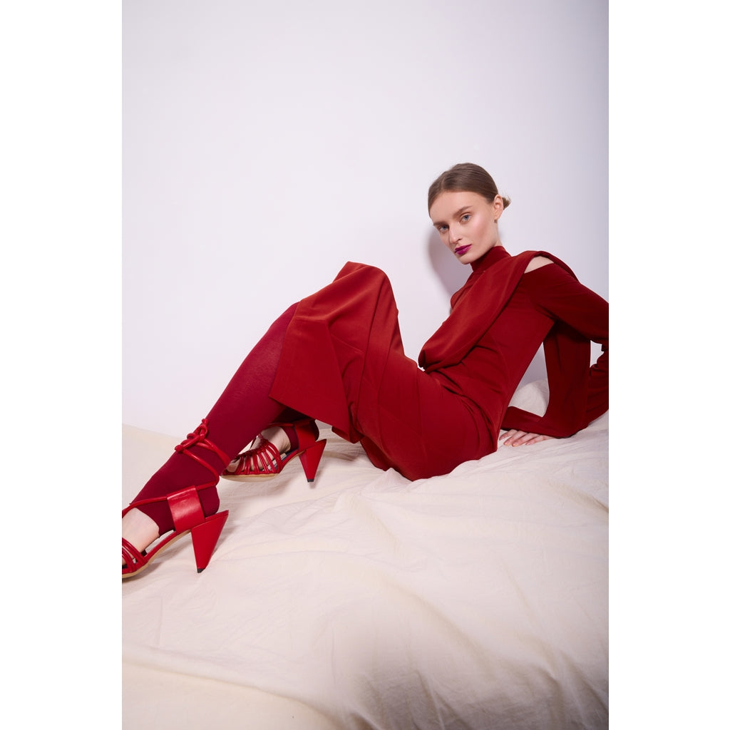 Open Shoulder Midi Dress | Terracotta