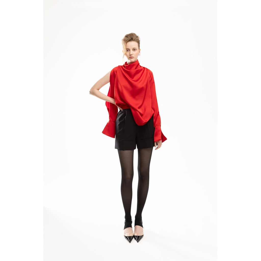 JULIA ALLERT - Satin Longsleeve Blouse | Red, buy at DOORS NYC