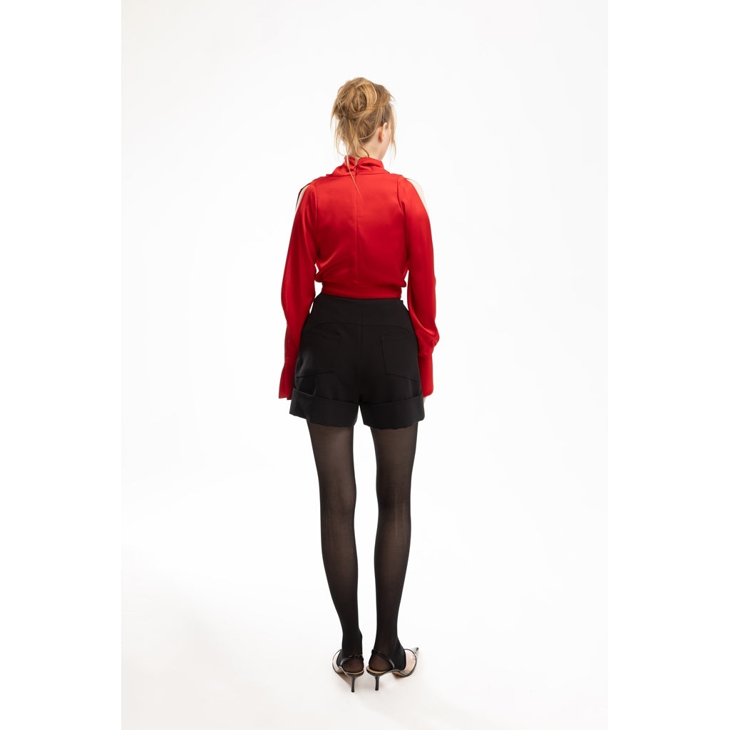JULIA ALLERT - Satin Longsleeve Blouse | Red, buy at DOORS NYC