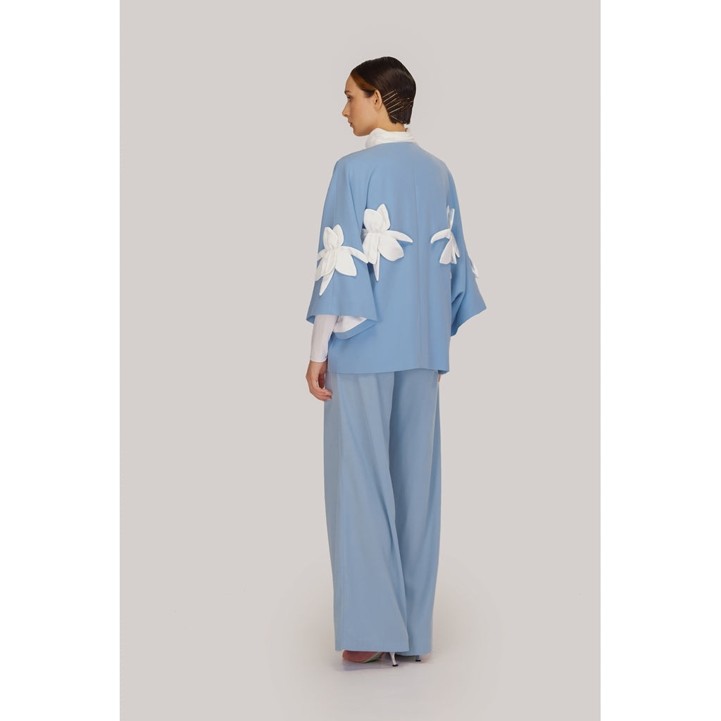 JULIA ALLERT - Silk-Lined Wrap Jacket | Blue buy at DOORS NYC