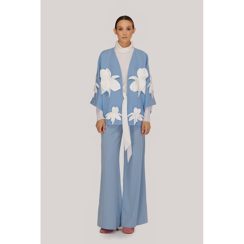 JULIA ALLERT - Silk-Lined Wrap Jacket | Blue buy at DOORS NYC