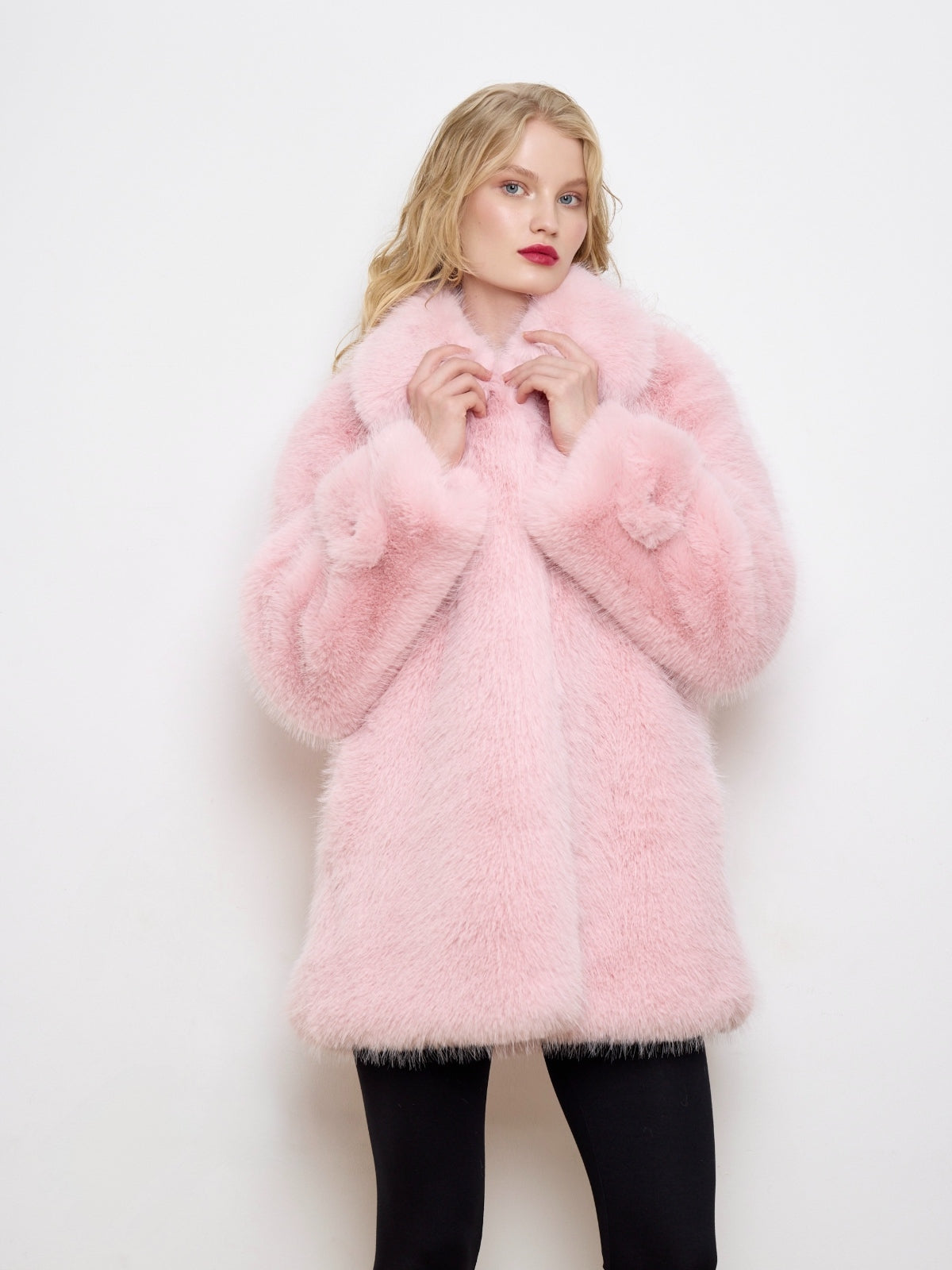Leonor Snow Hare Faux Fur Coat