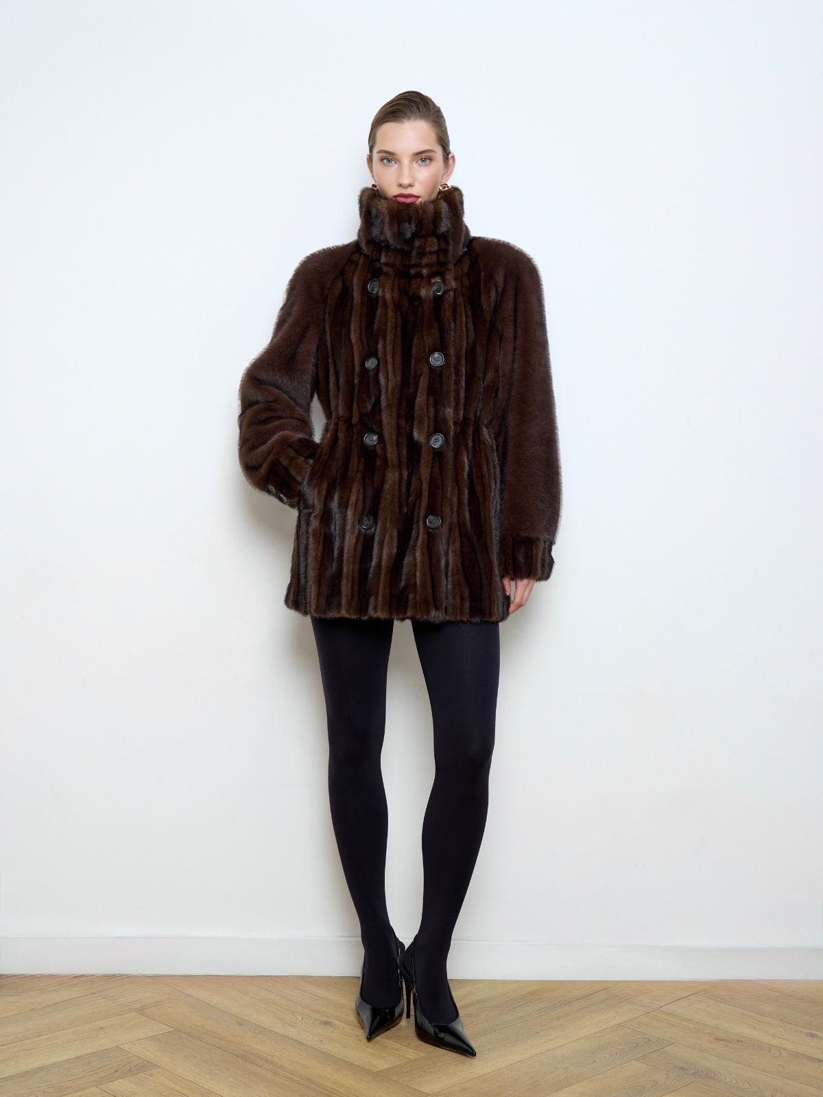 Rosie Patchwork Faux Mink Fur Coat