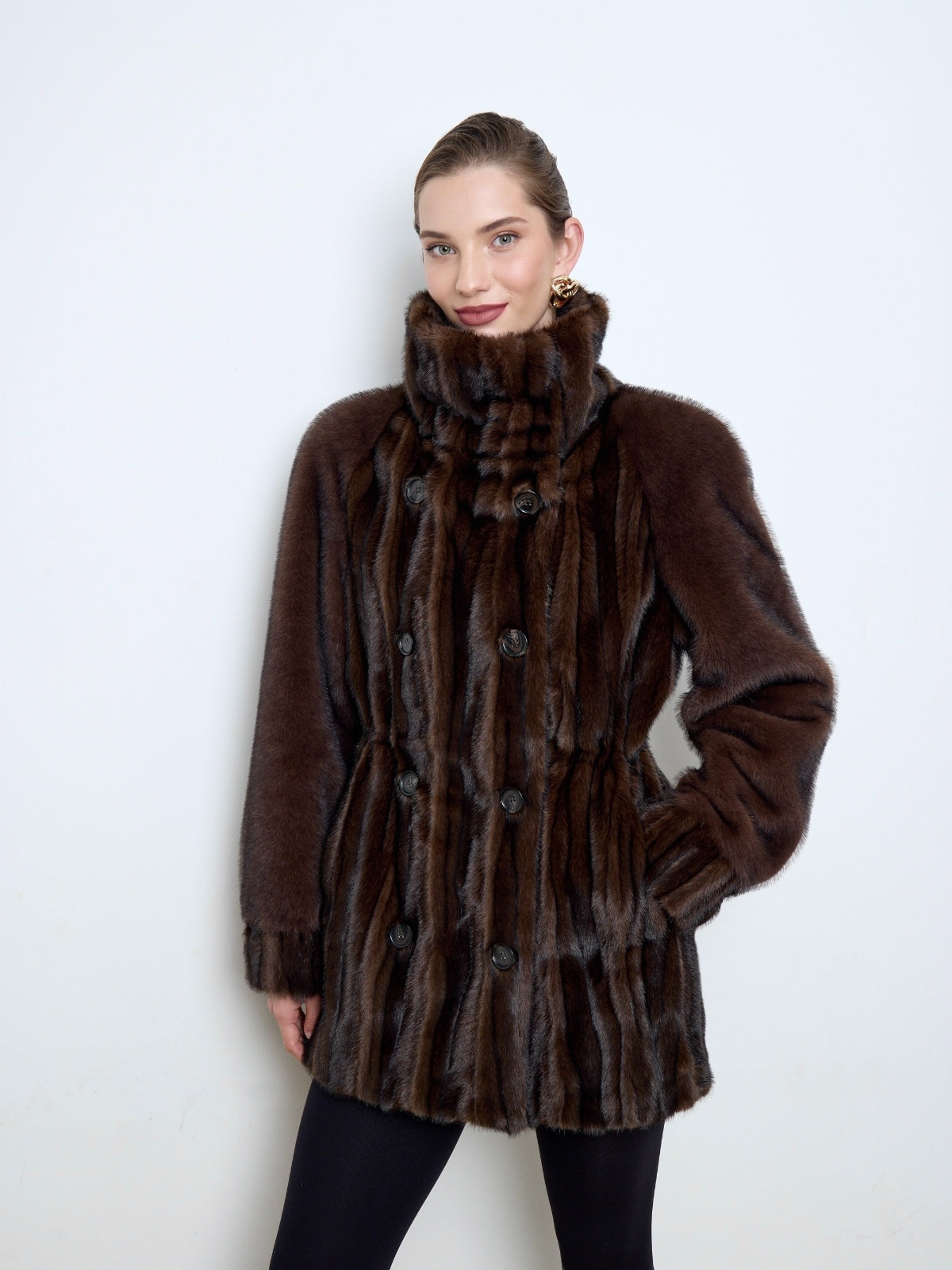 Rosie Patchwork Faux Mink Fur Coat