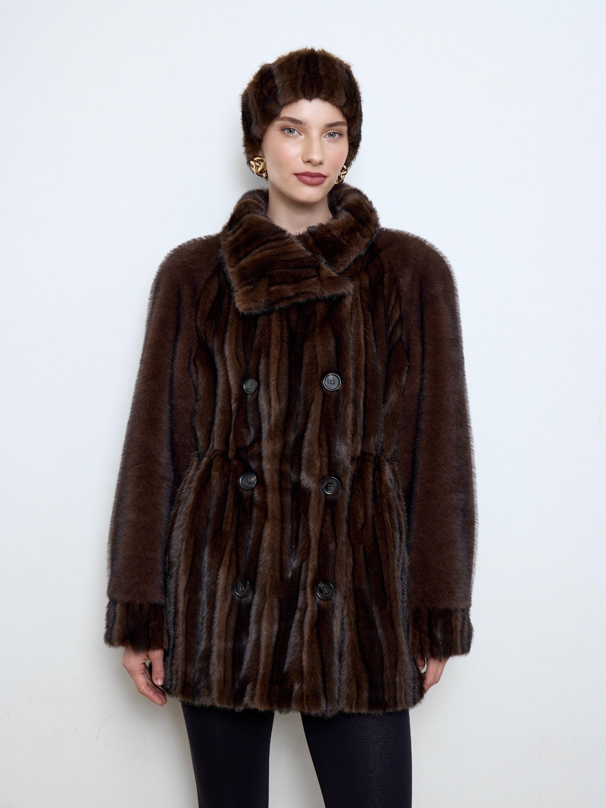 Rosie Patchwork Faux Mink Fur Coat