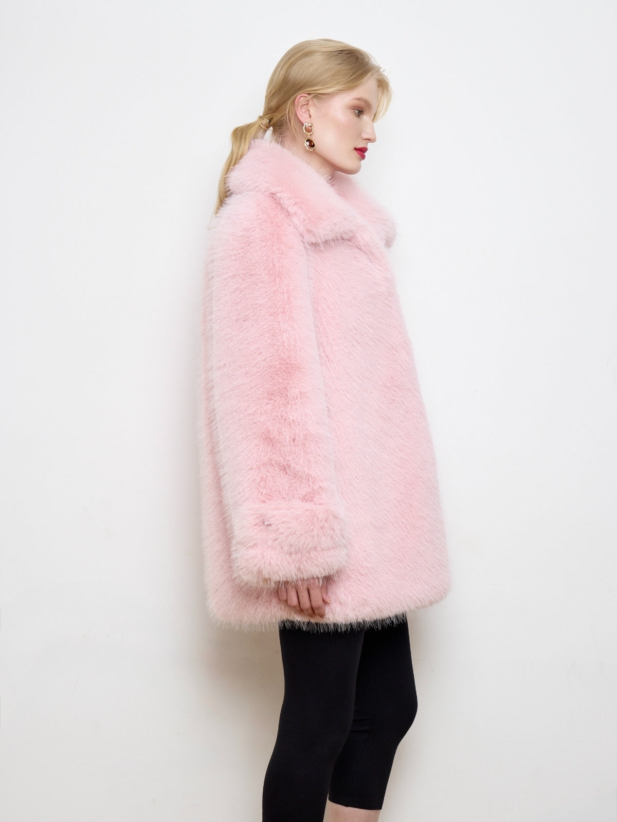 Leonor Snow Hare Faux Fur Coat