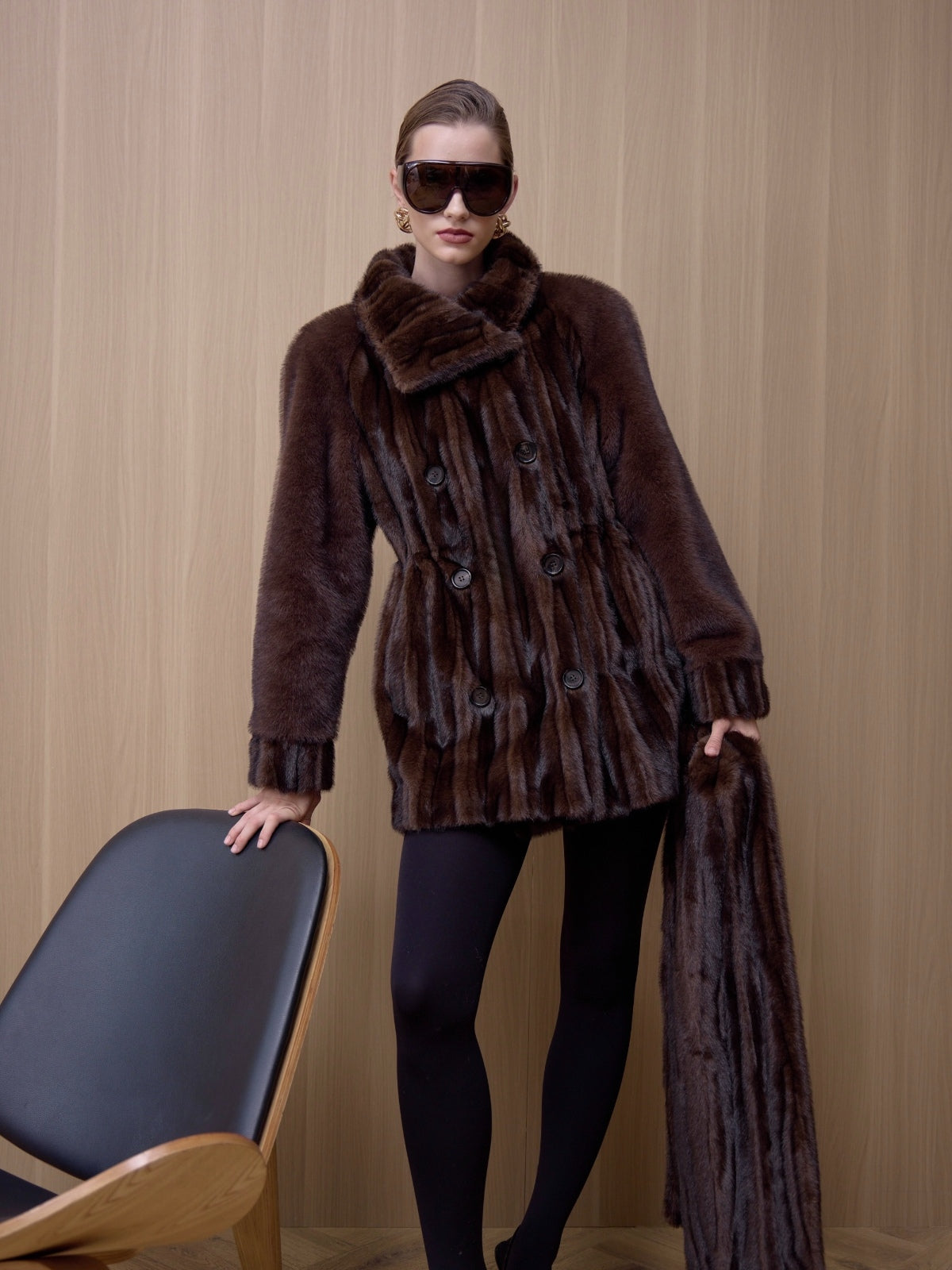 Rosie Patchwork Faux Mink Fur Coat