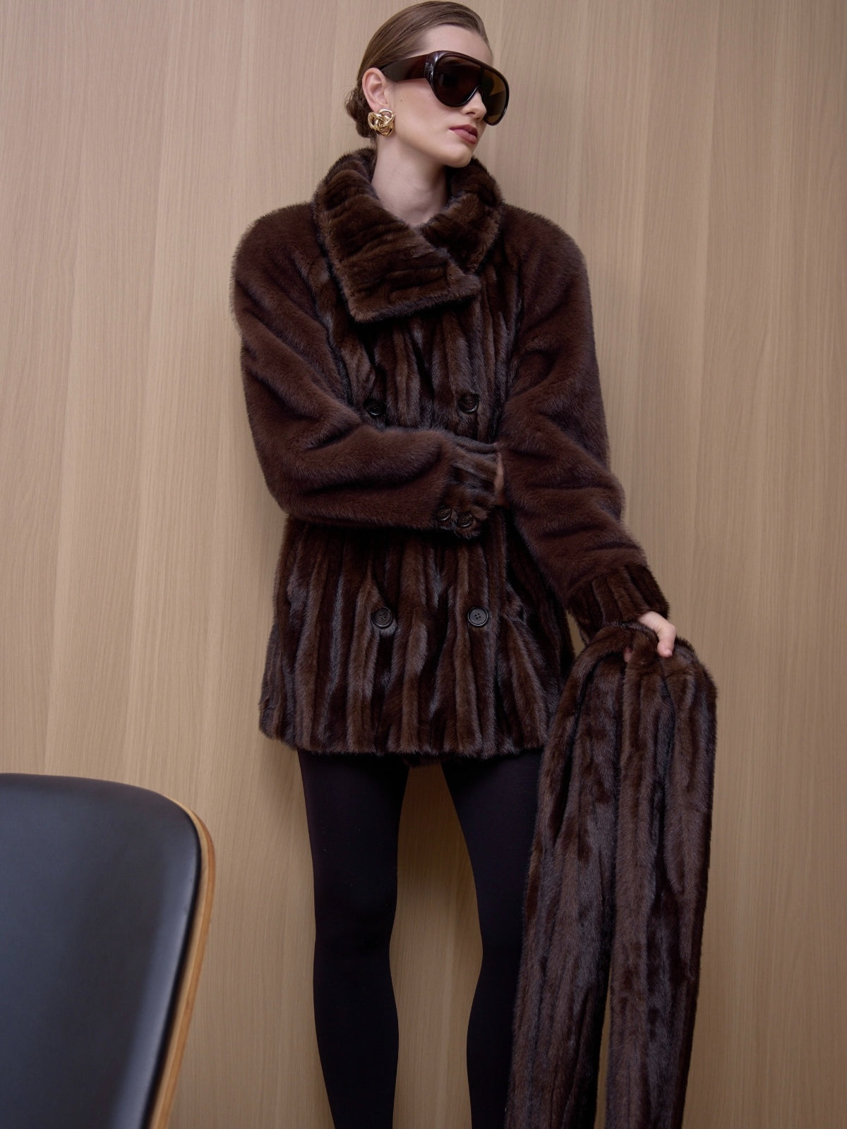 Rosie Patchwork Faux Mink Fur Coat