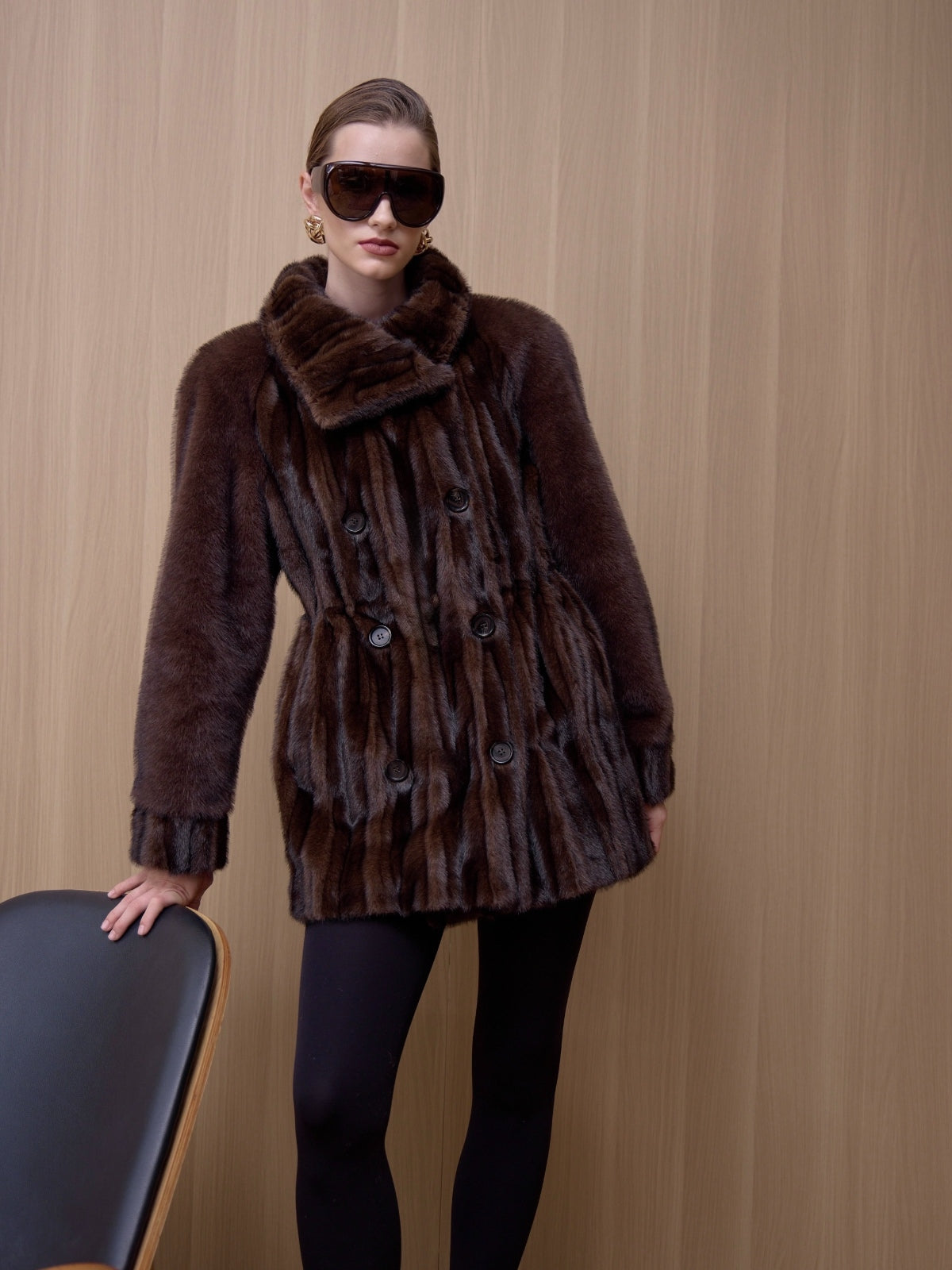 Rosie Patchwork Faux Mink Fur Coat