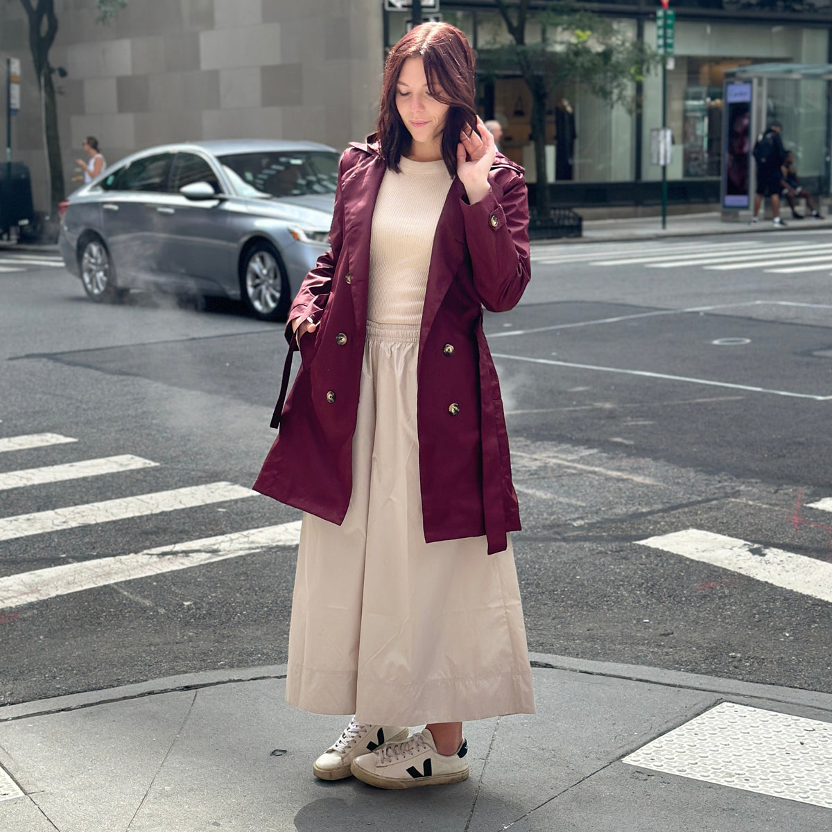 Purple Manhattan Trench Coat