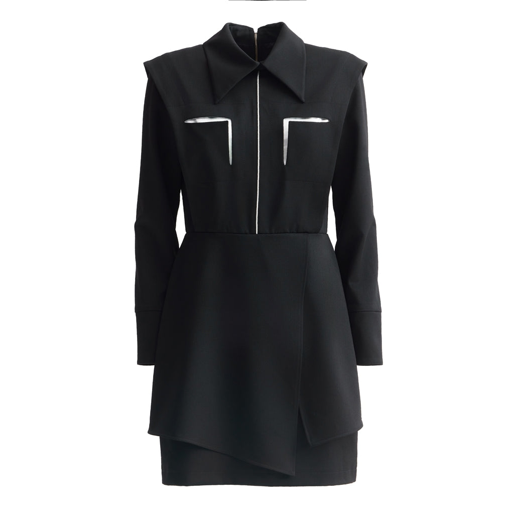 JULIA ALLERT - Knee-Length Longsleeve Dress | Black, buy at DOORS NYC