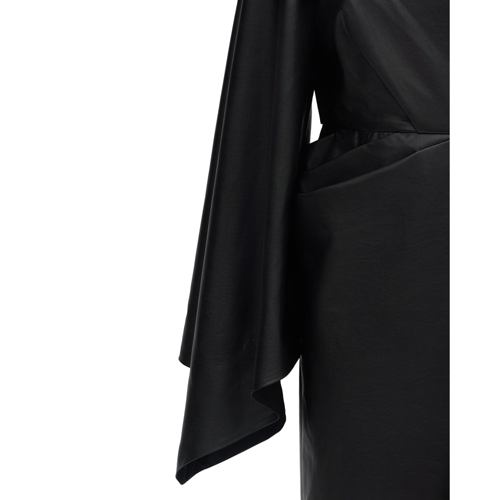 JULIA ALLERT - Faux Leather Midi Dress | Black, buy at DOORS NYC