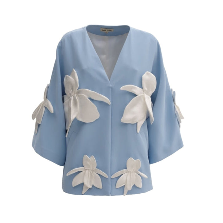 JULIA ALLERT - Silk-Lined Wrap Jacket | Blue buy at DOORS NYC