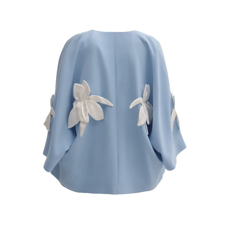 JULIA ALLERT - Silk-Lined Wrap Jacket | Blue buy at DOORS NYC