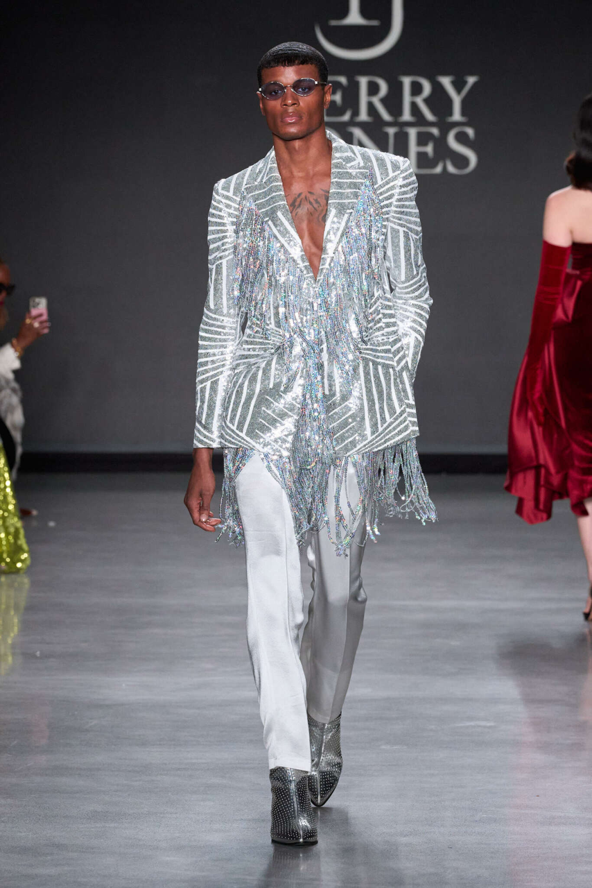 Silver Sequin Fringe Blazer Dress