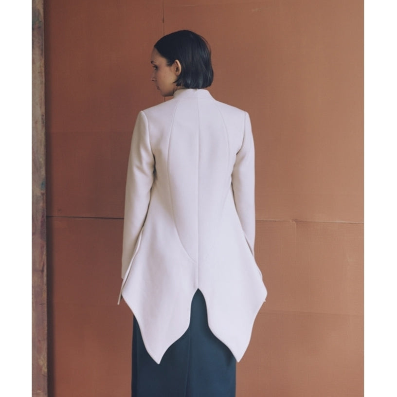 JULIA ALLERT - Elegant Blazer With Curved Hem | Gray, buy at DOORS NYC