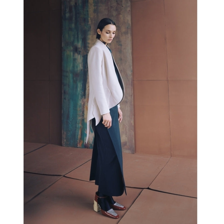 JULIA ALLERT - Elegant Blazer With Curved Hem | Gray, buy at DOORS NYC