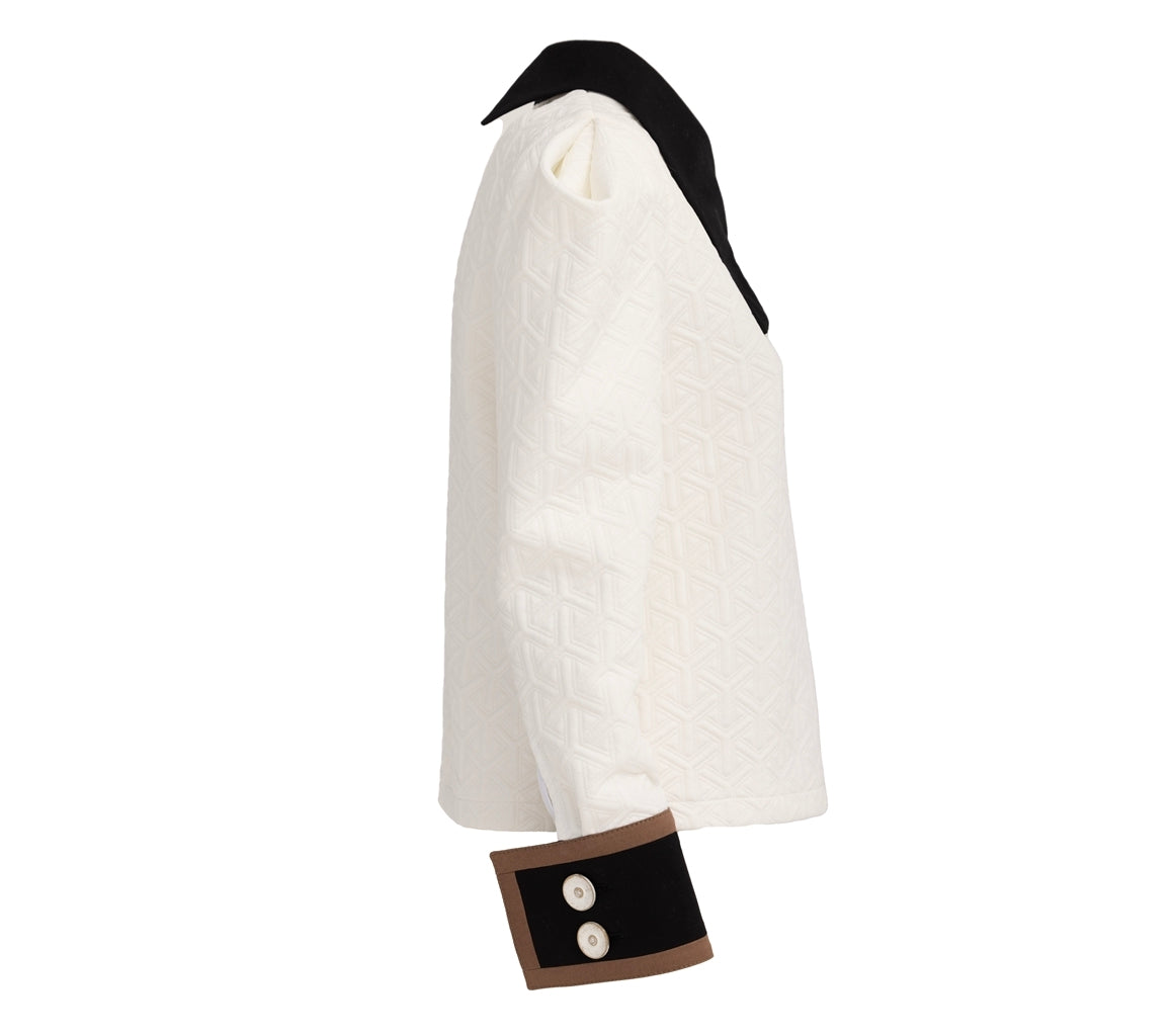 Asymmetrical Collar Blouse | White