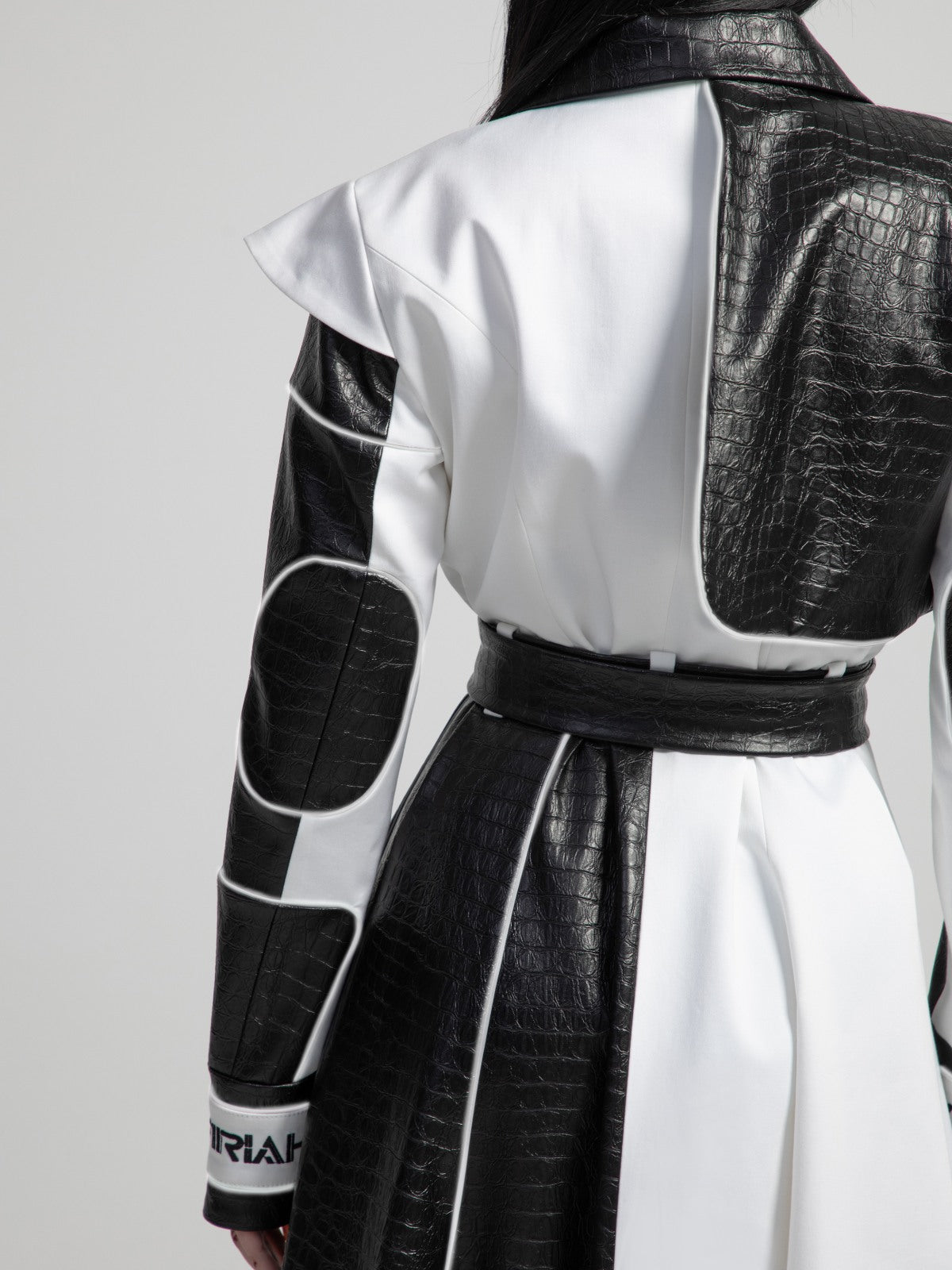 REFLECTIVE BLACK&amp;WHITE TRENCH Coat