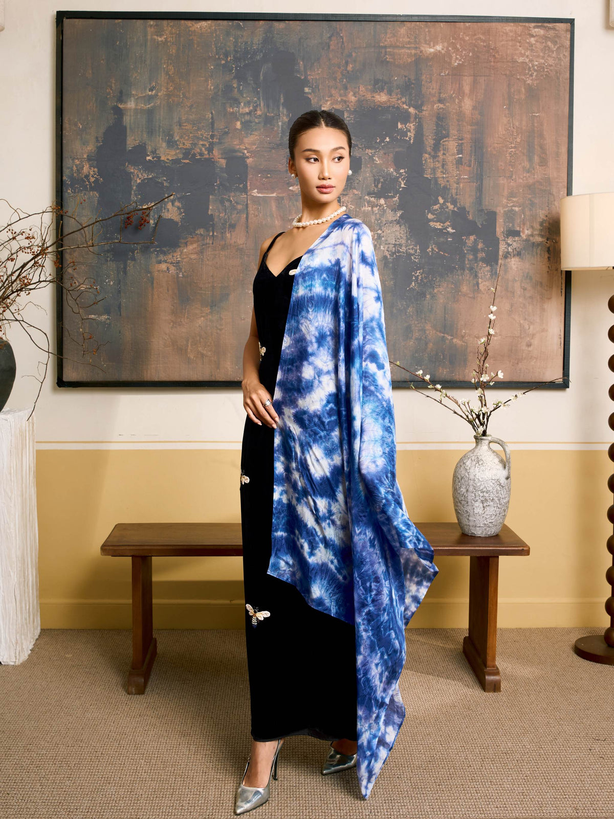 Indigo Shibori Scarf