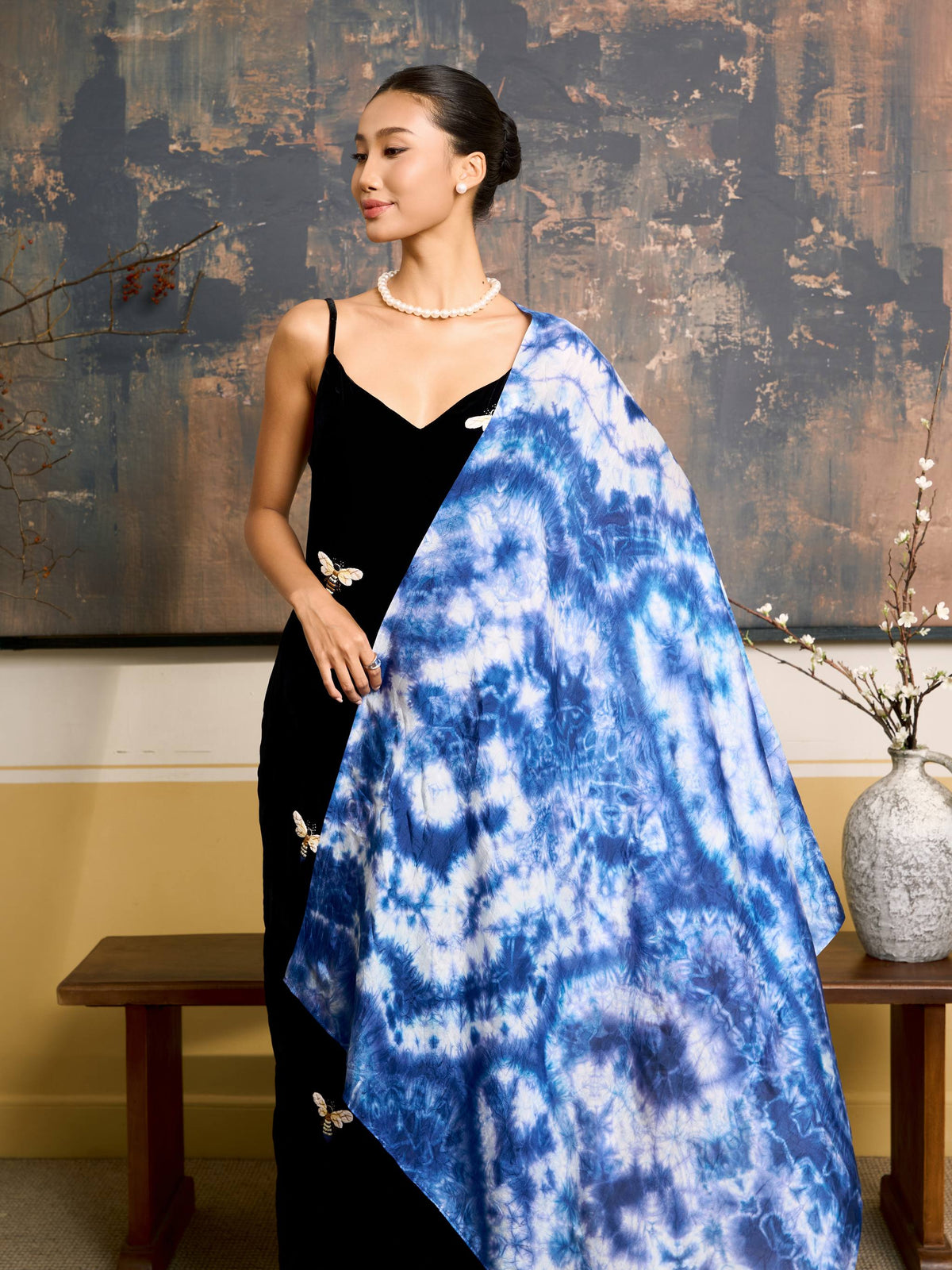 Indigo Shibori Scarf